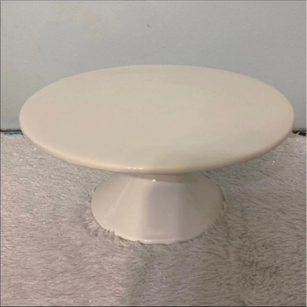 White Ceramic Cake Platter/ Decor Riser